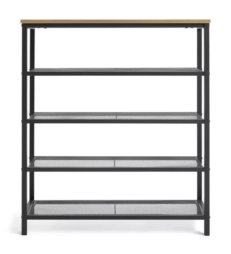 Habitat Loft Living 5 Shelf Shoe Storage Rack - Black | Footwear Rack, Hallway