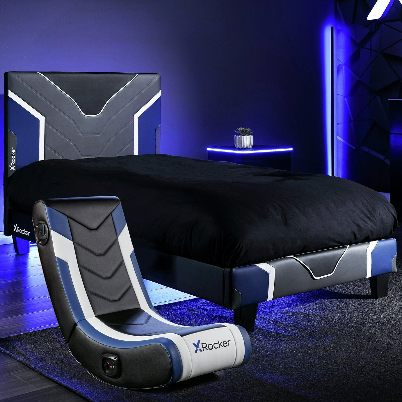 X Rocker Chromis Single Bed in a Box - Blue