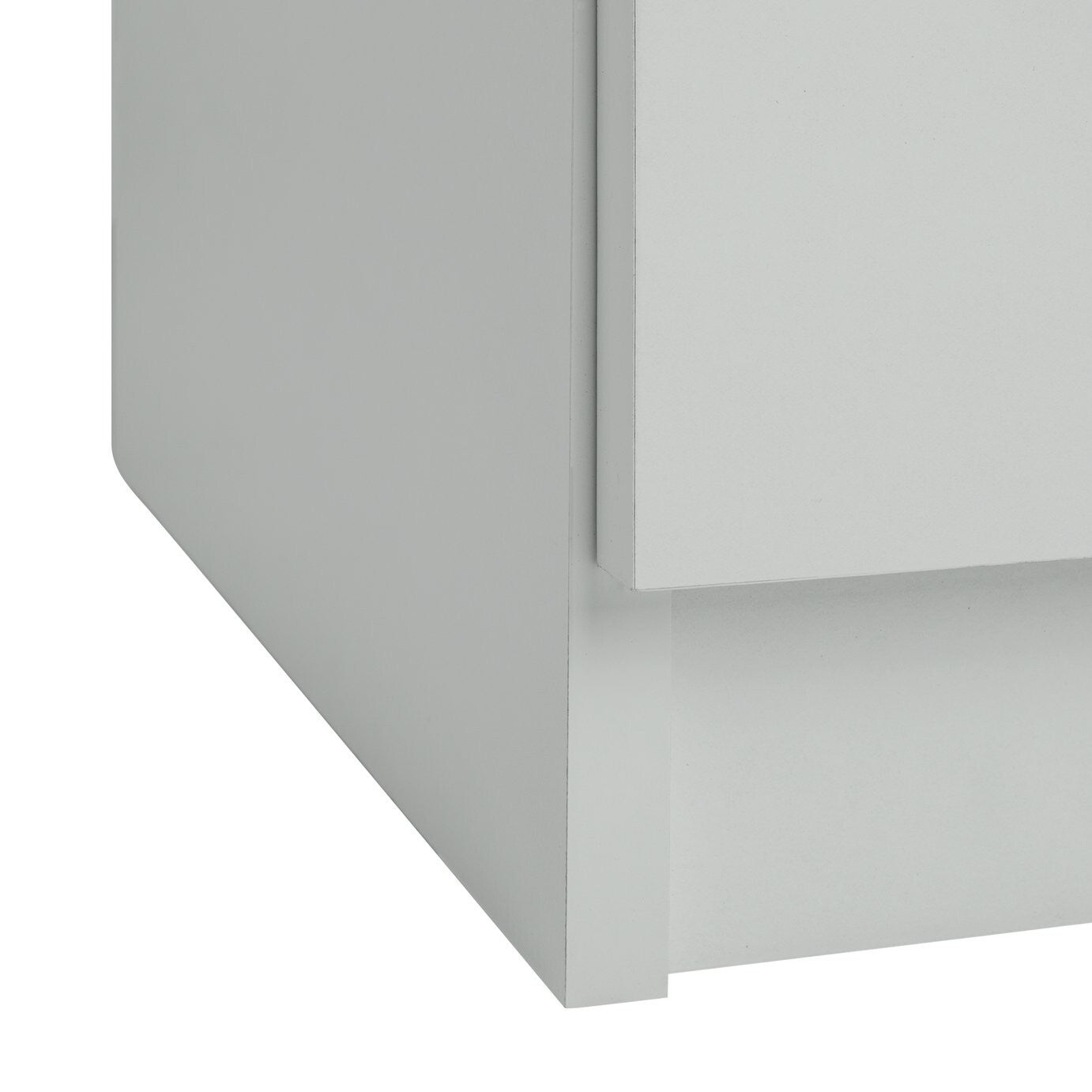 Home Brisbane 3 Drawer Bedside - Grey