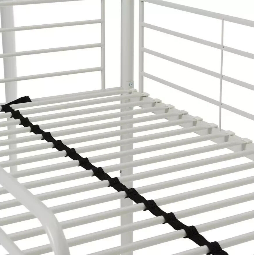 Mason Single Bunk Bed For Kids / Adults / Teenager - White x2 Memory Mattress