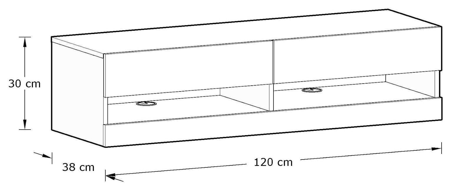 GFW Leon 120cm LED Wall TV Unit - Oak Effect
