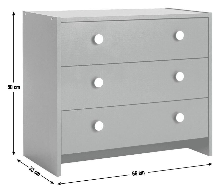 Home Seville 3 Drawer Chest Anthracite | Bedroom Furniture Storage Modern Design