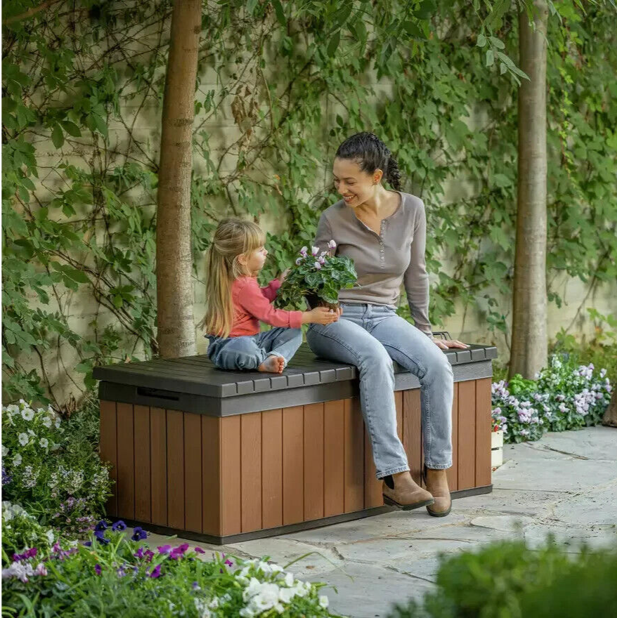 Keter Darwin 380L Outdoor Garden Storage Box - Brown
