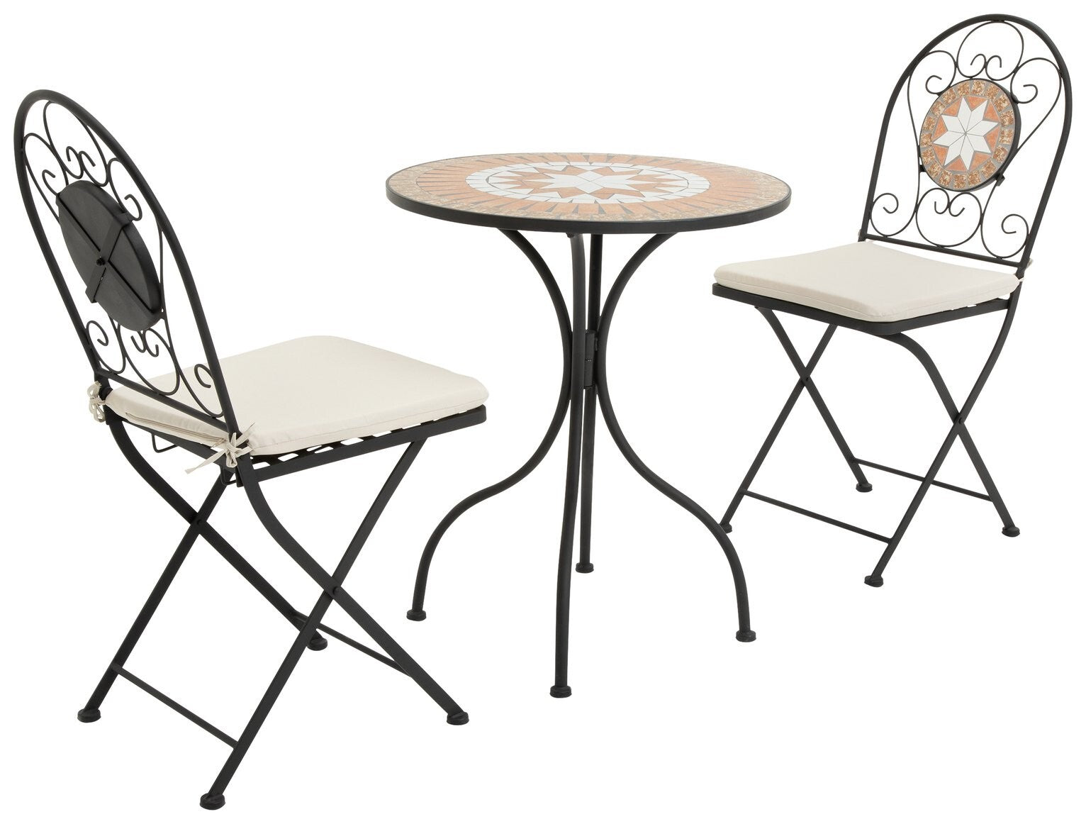 Genoa 2 Seater Metal Garden Bistro set - Black ( B Grade )