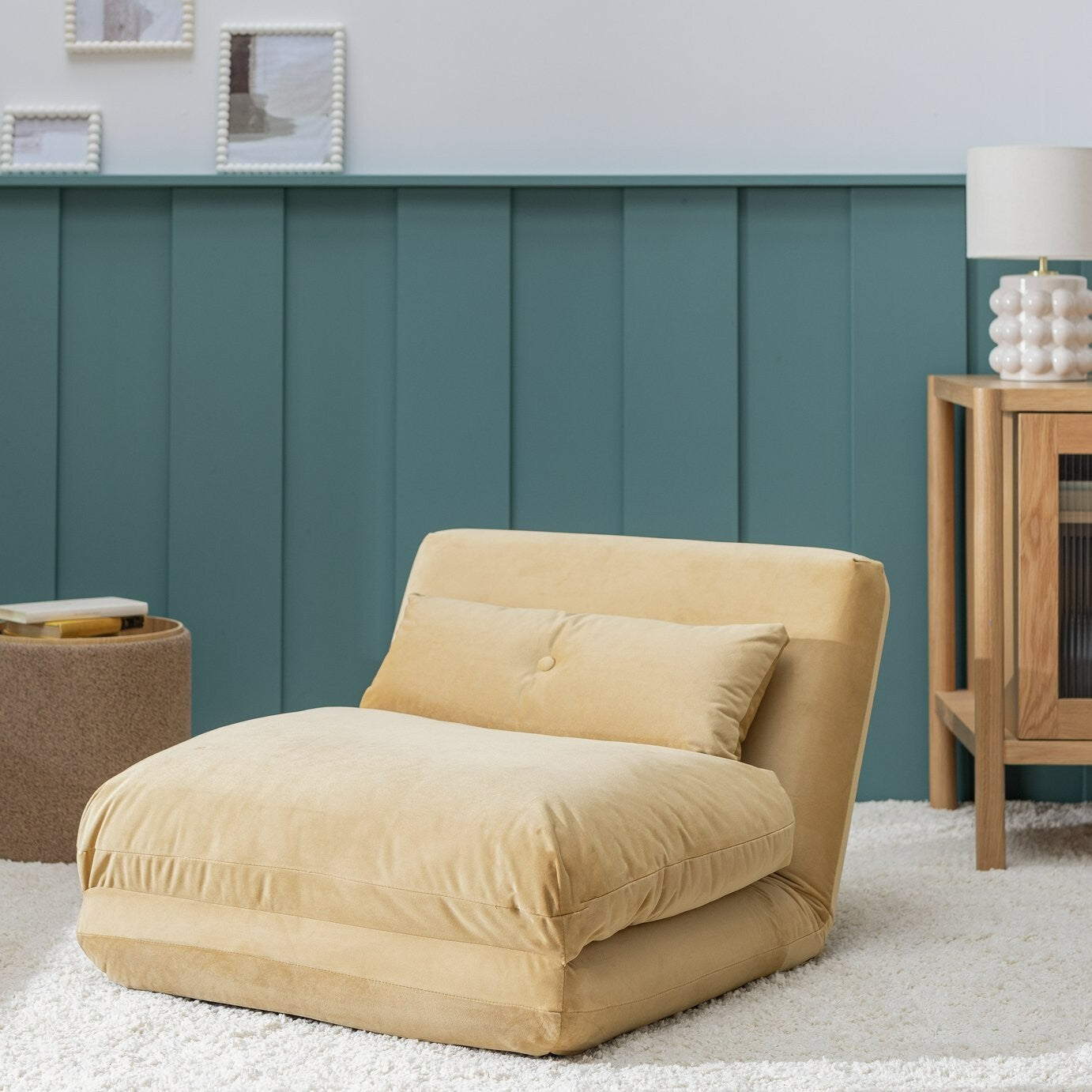 Habitat Lexi Fabric Chair Bed - Camel