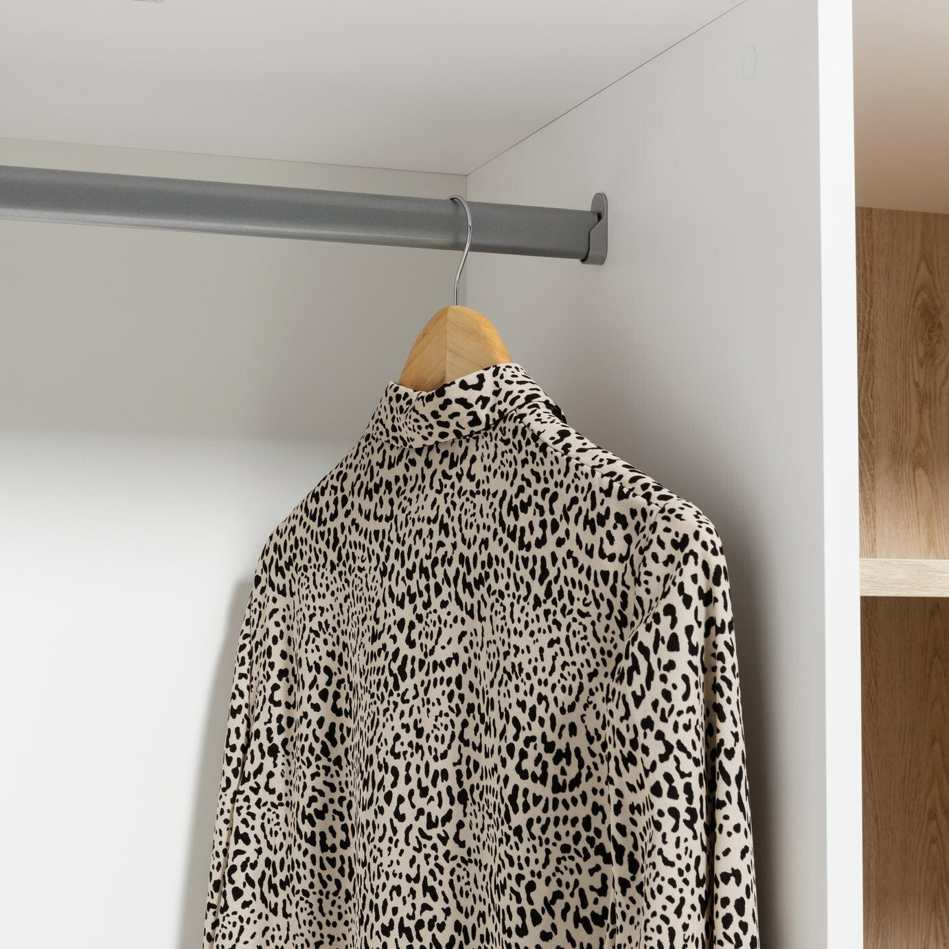 Skandi 1 Door 3 Drw Open Wardrobe -White Two Tone