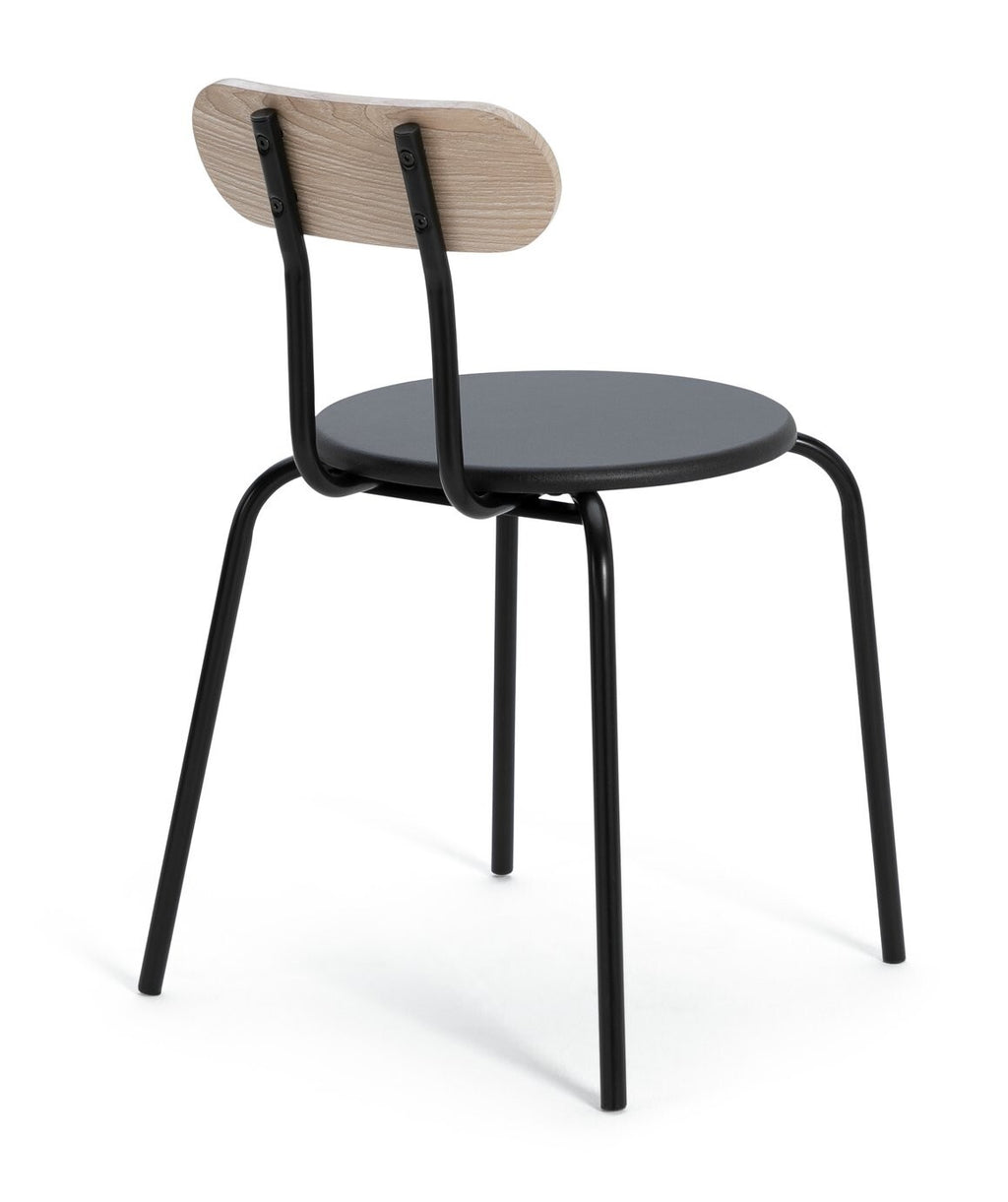 Habitat Zayn Wood Effect Dining Table & 4 Black Chairs | Modern Kitchen Dining