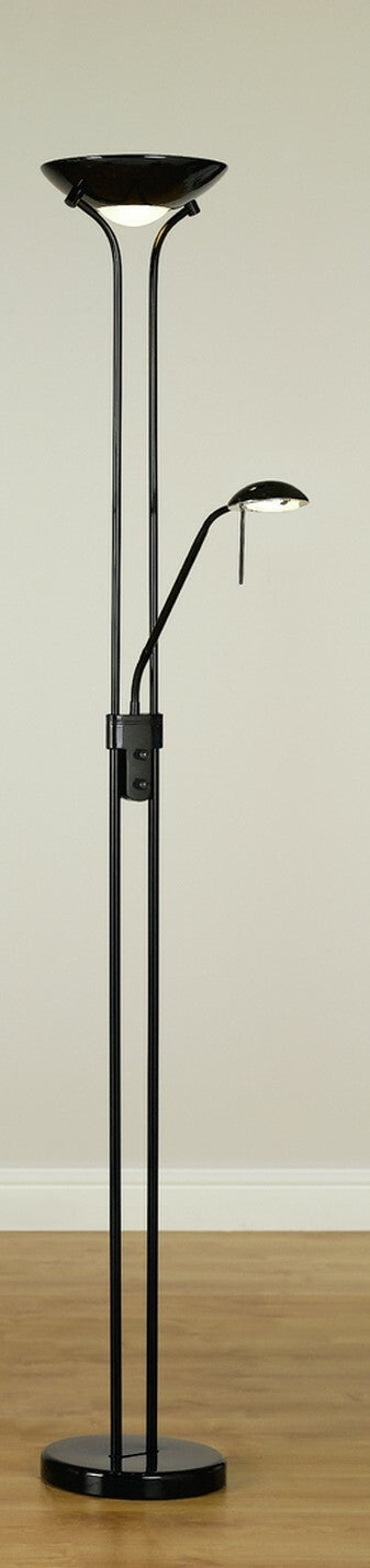 Father & Child Uplighter Floor Lamp Black | Adjustable Reading Light Modern Home