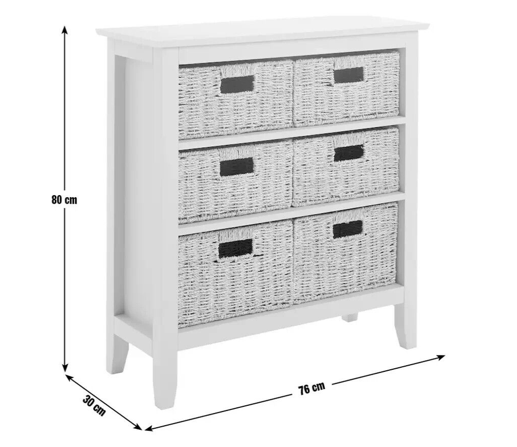 Willow 6 Drawer Unit - Grey