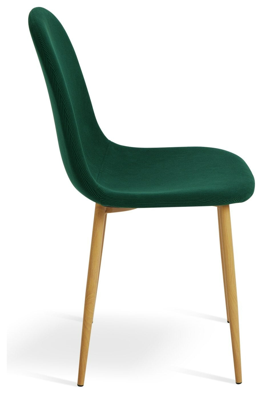 Beni Pair of Corduroy Dining Chairs - Green