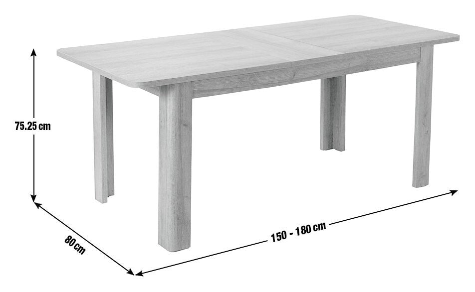 Miami Curve Extending Oak Effect Dining Table