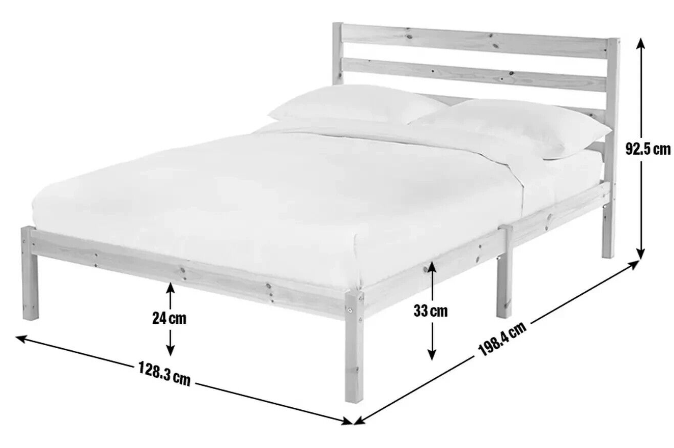 Kaycie Double Wooden Bed Frame - Black ( B Grade 38311 - 38312 )