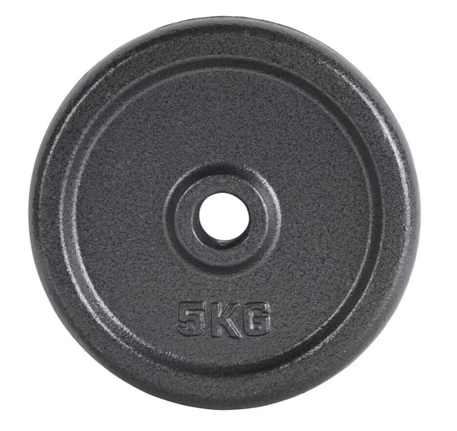 20kg Weight Plates Set For Dumbbells & Barbell 1 Inch (4 x 5kg) Cast Iron Discs