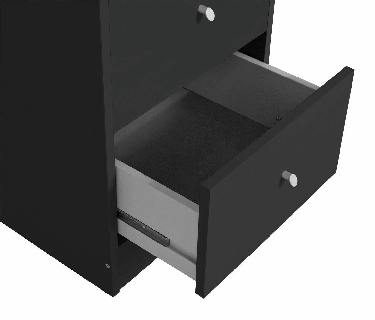 Home Malibu 3 Drawer Office Desk - Black | Study Desk with Storage Home Office