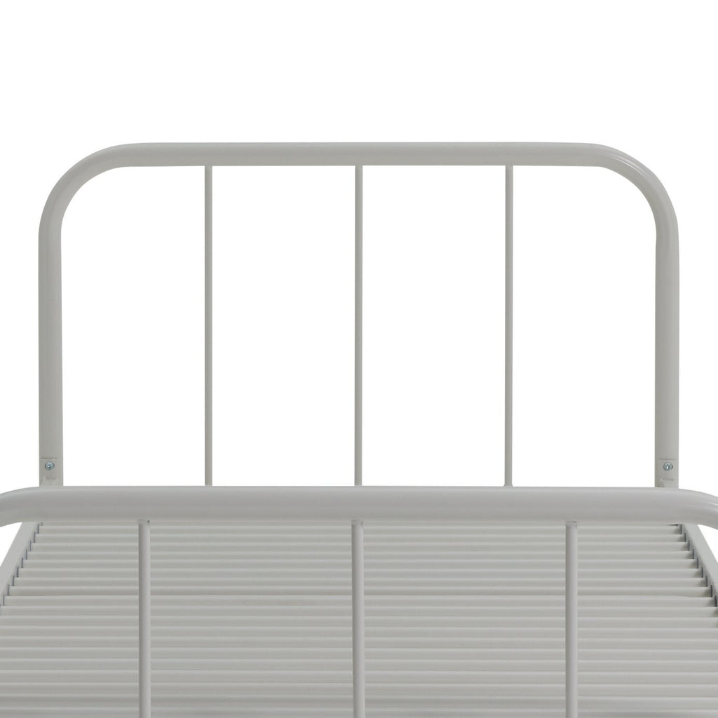 Home Charlie Single Metal Bed Frame White | Sturdy Durable Bedframe for Bedroom
