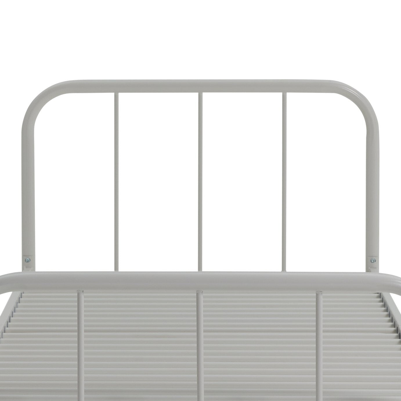 Home Charlie Single Metal Bed Frame White | Sturdy Durable Bedframe for Bedroom