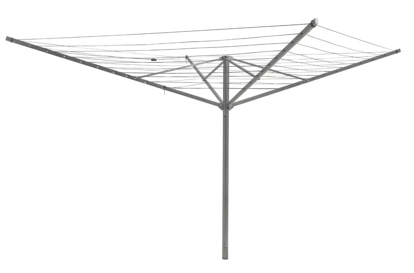 Home 50m 4 Arm All Metal Rotary Airer | Heavy Duty Outdoor Clothes Drying Line