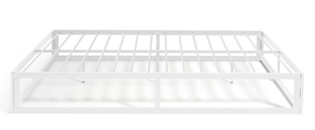 Platform Double Metal Bed Frame - White