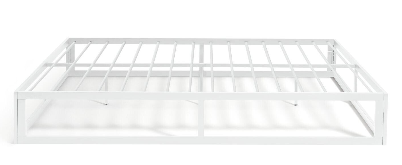 Platform Double Metal Bed Frame - White