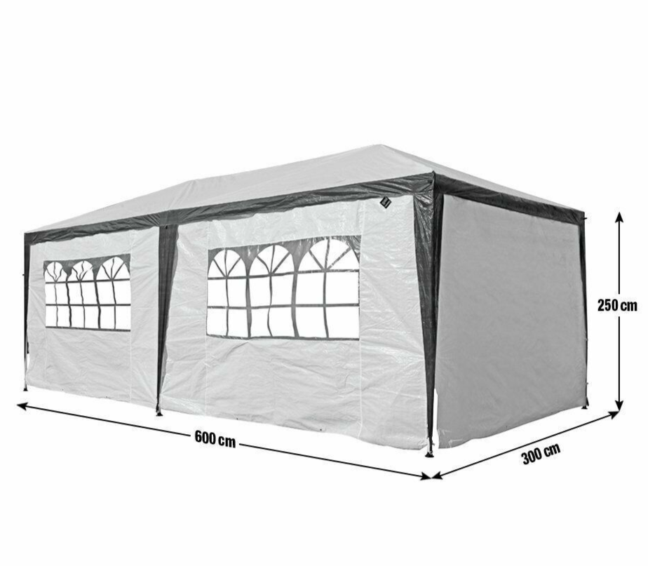 Home 3m x 6m Gazebo with Side Panels | Outdoor Garden Canopy Tent for Parties