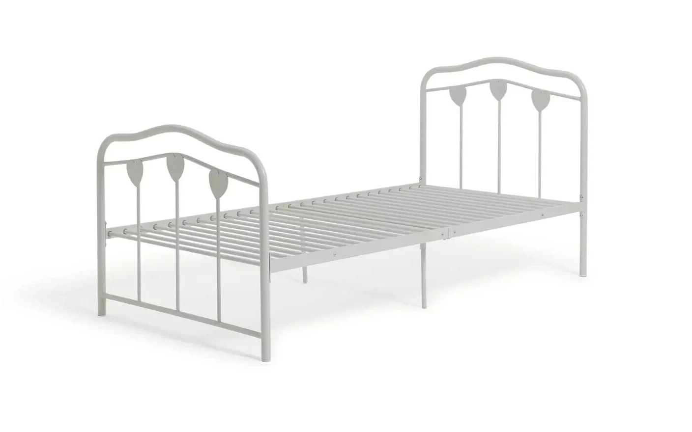 Home Hearts Single Metal Bed Frame - White | Sturdy Durable Bedframe for Bedroom