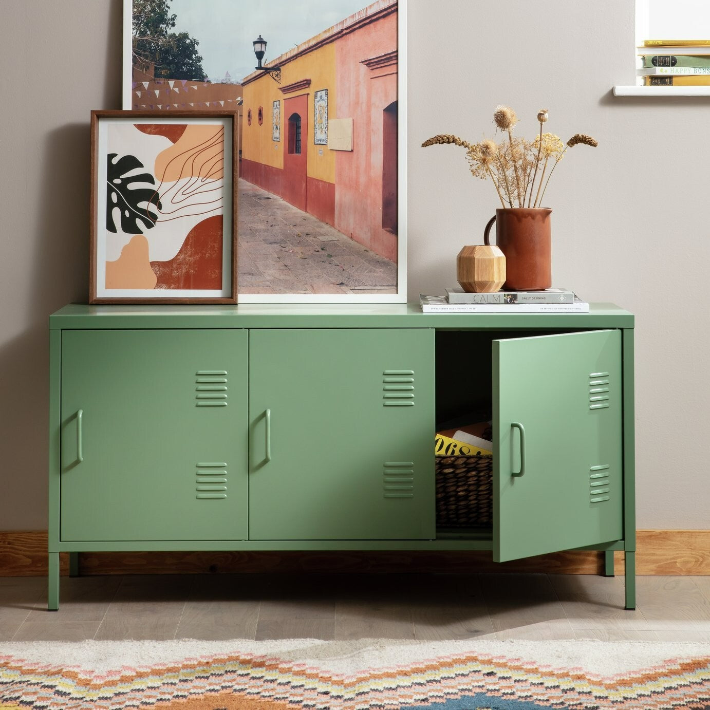 Habitat Stevie 3 Door Locker - Green ( B  Grade 50802 )