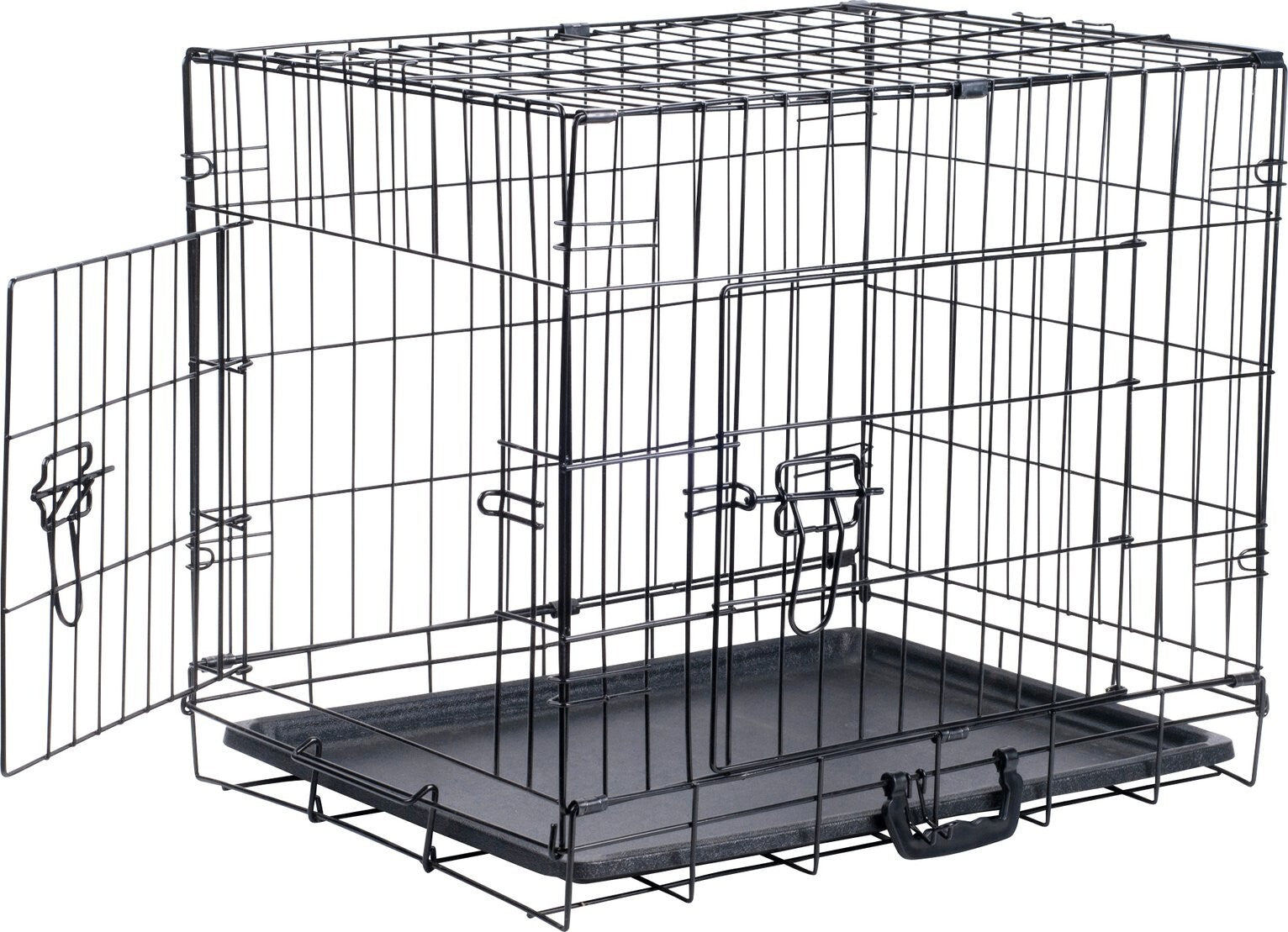 Double Door Dog Crate- Large | Pet Cage Kennel for Home Large Breed Dogs