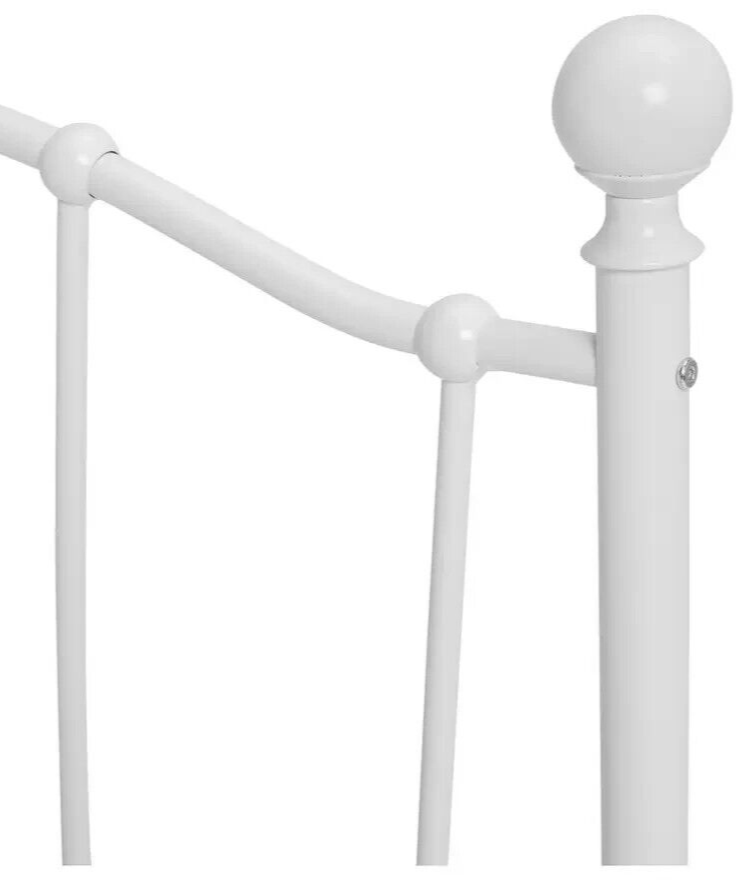 Fleur Single Metal Bed Frame - White