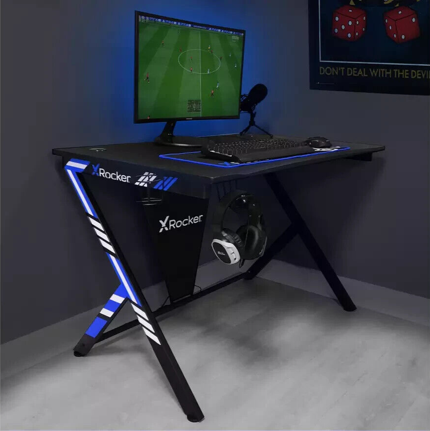 X Rocker Arteon Gaming Desk Red | Ergonomic PC Computer Desk for Gamers Home