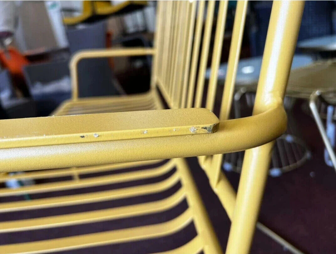 Habitat Indu 3 Seater Metal Garden Bench Outdoor - Yellow