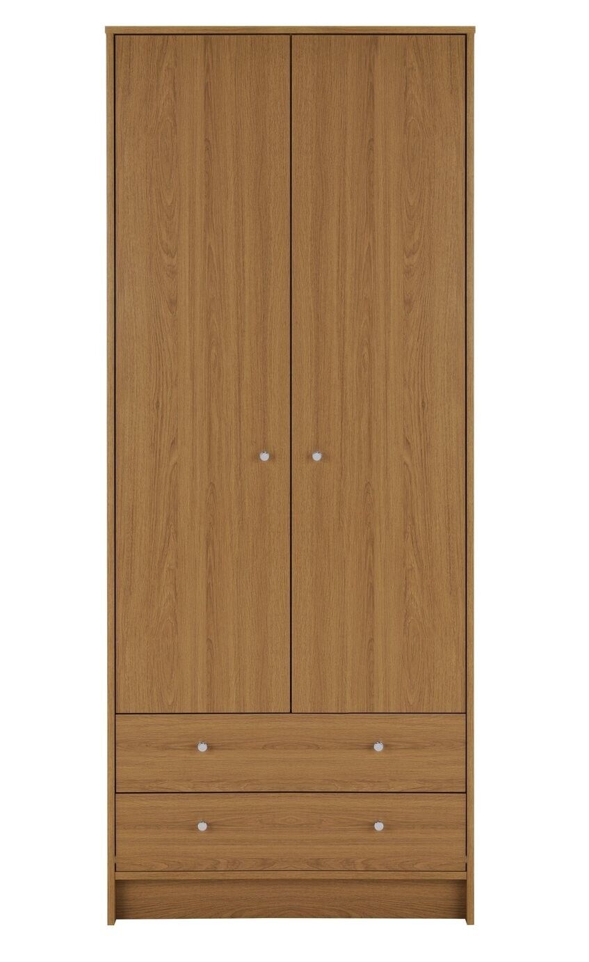 Malibu 2 Door 2 Drawer Wardrobe - Oak Effect ( B Grade )