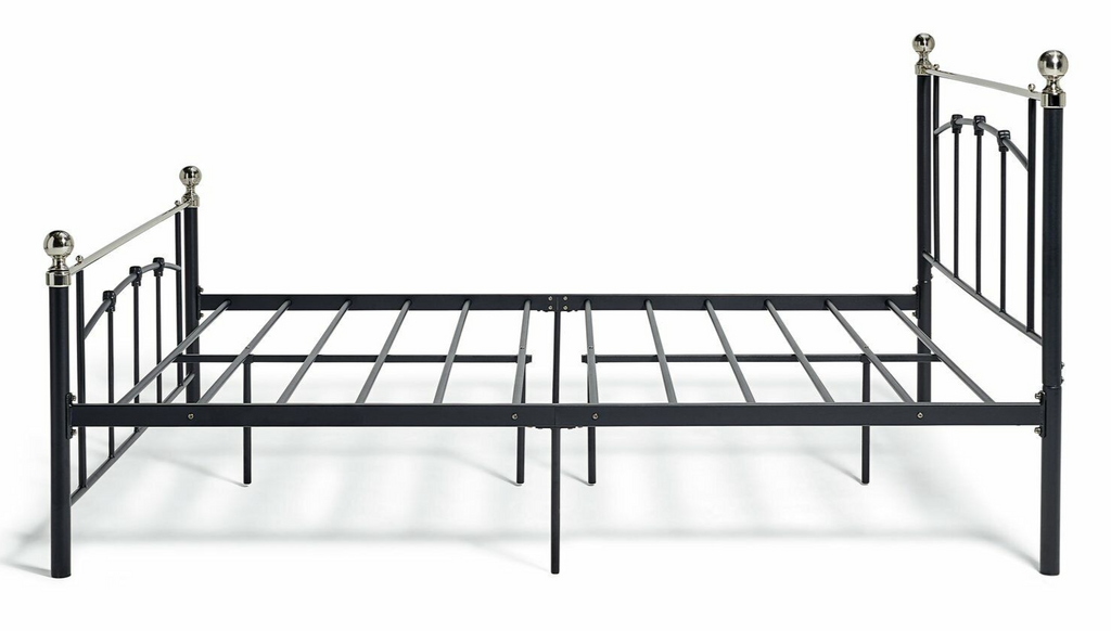Home Yani Kingsize Metal Bed Frame Black | Sturdy Durable Mattress Support Base