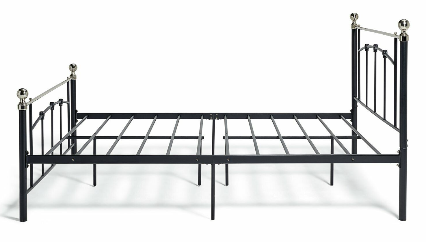 Home Yani Kingsize Metal Bed Frame Black | Sturdy Durable Mattress Support Base