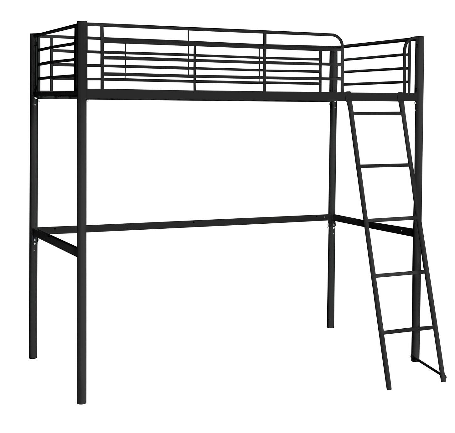 Home Riley High Sleeper Metal Bed Frame - Black