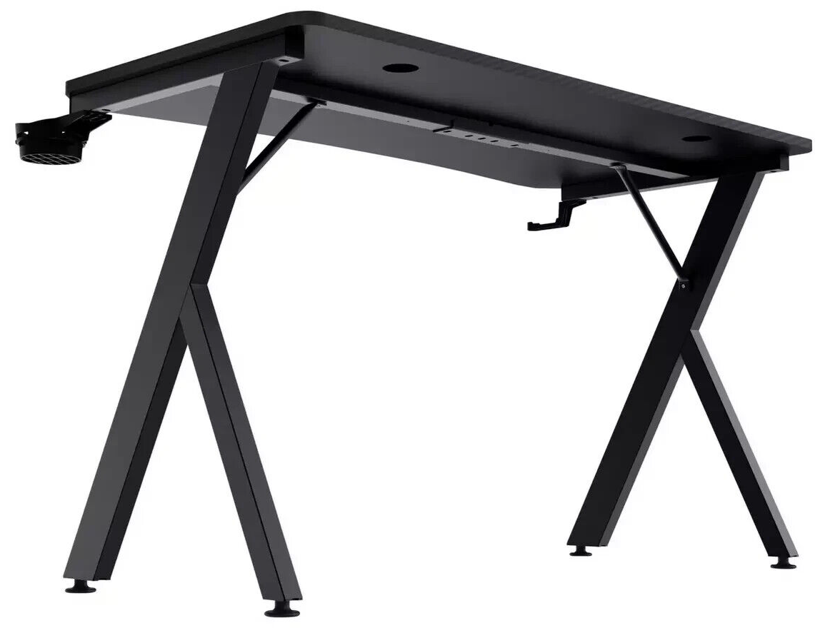 Trust GXT700 Omnius Gaming Desk - Black | Gaming Table Cup Holder Headset Hook