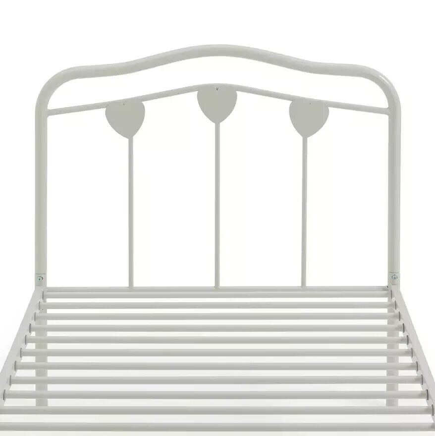 Home Hearts Single Metal Bed Frame - White | Sturdy Durable Bedframe for Bedroom
