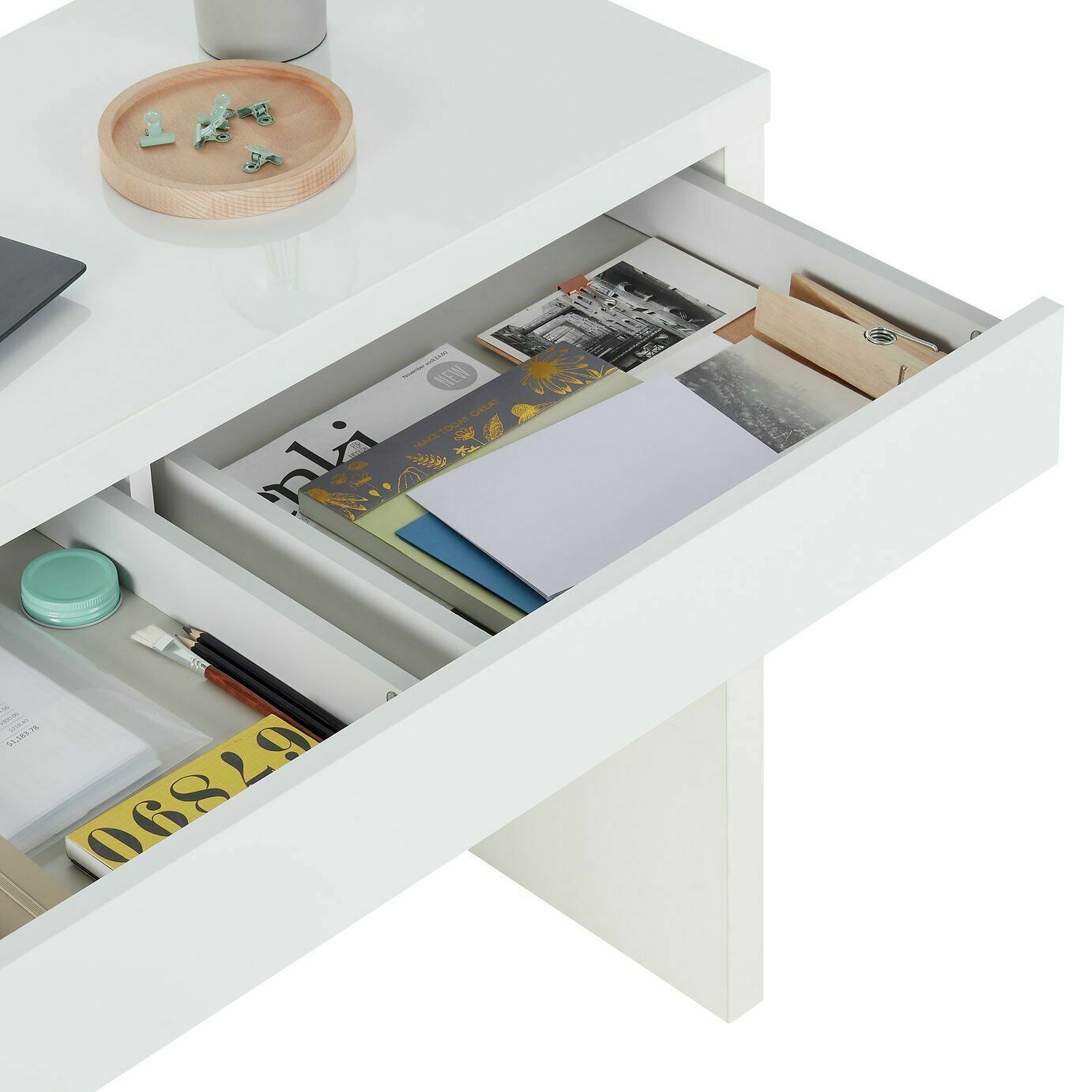 Habitat Jenson Dressing Table Desk - White Gloss ( B Grade 33812 )