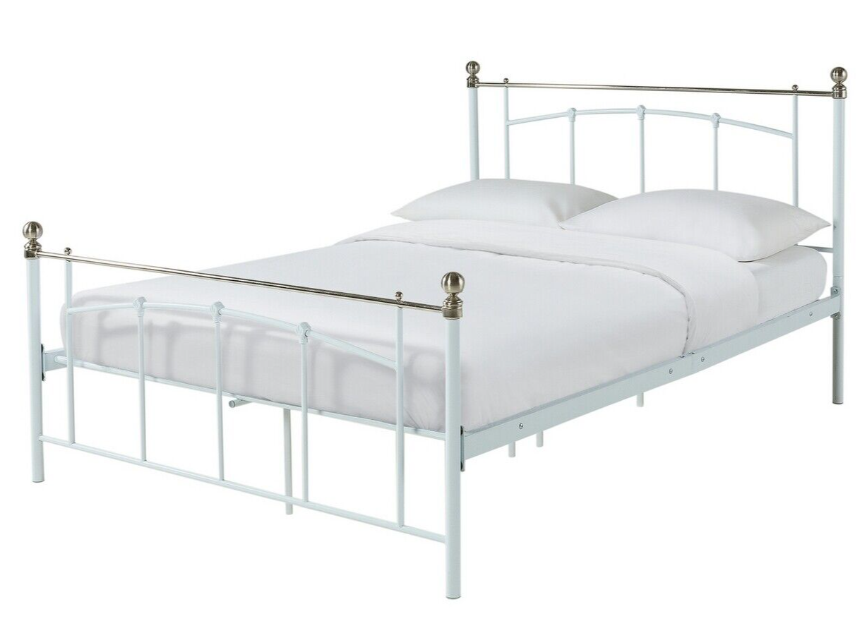 Yani Kingsize Metal Bed Frame - White