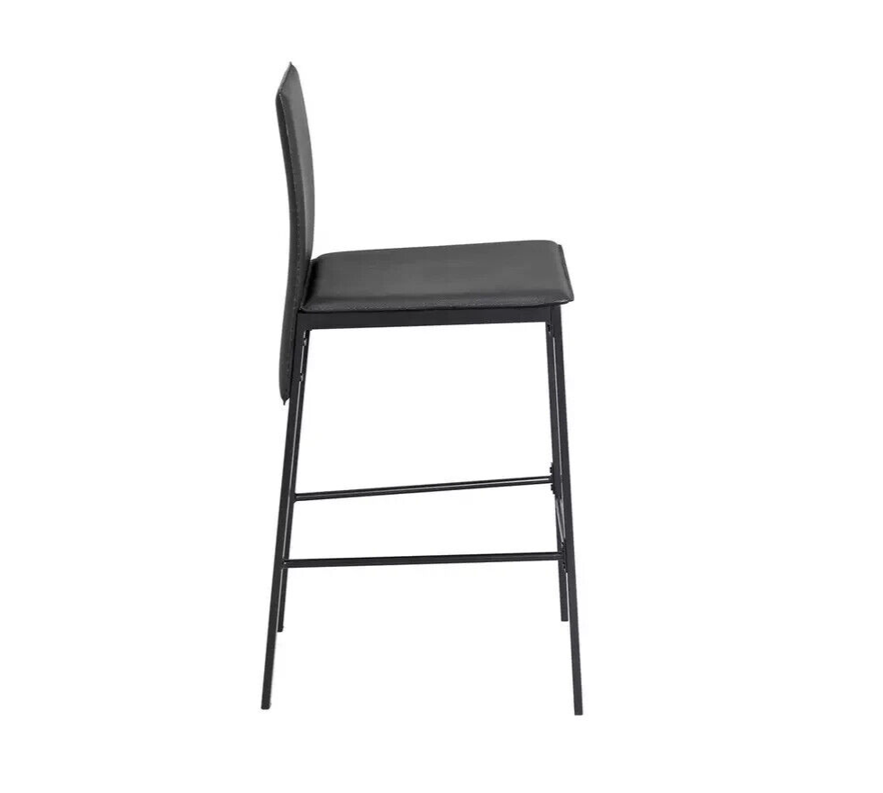 Lido Glass Dining Bar Table and 2 Chairs Black 110cm For Kitchen or Living Room