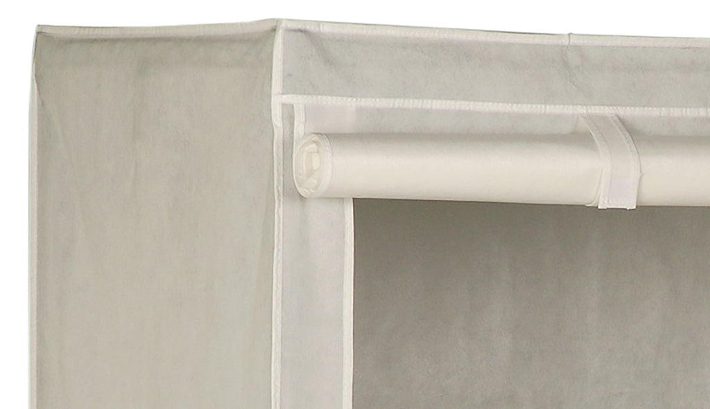 Home Double Heavy Duty Covered Rail - White | White Clothes Garment Storage Rail