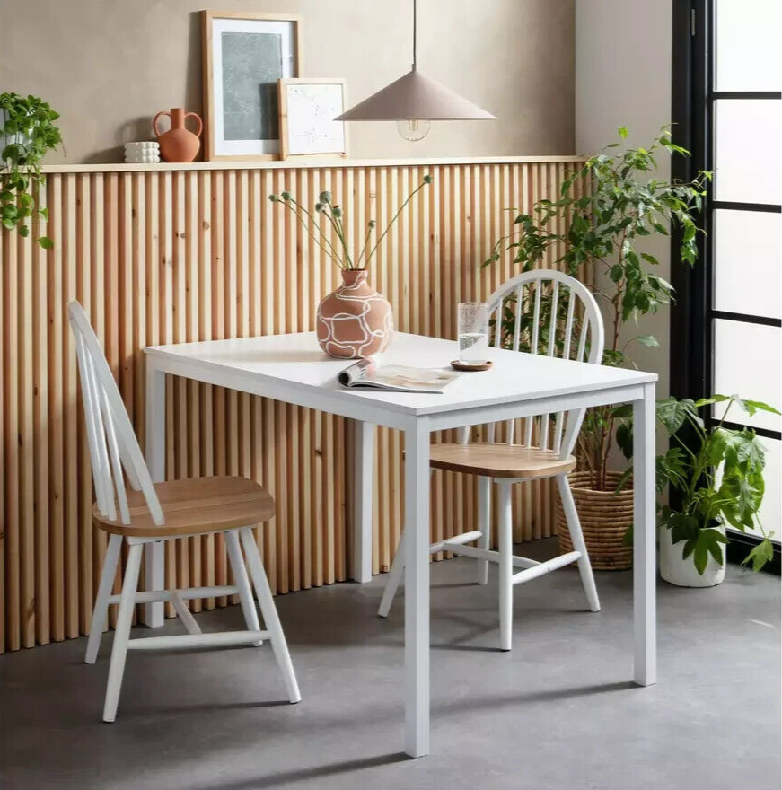Home Toby 4 Seater Dining Table White | Modern Kitchen Furniture Space Saving