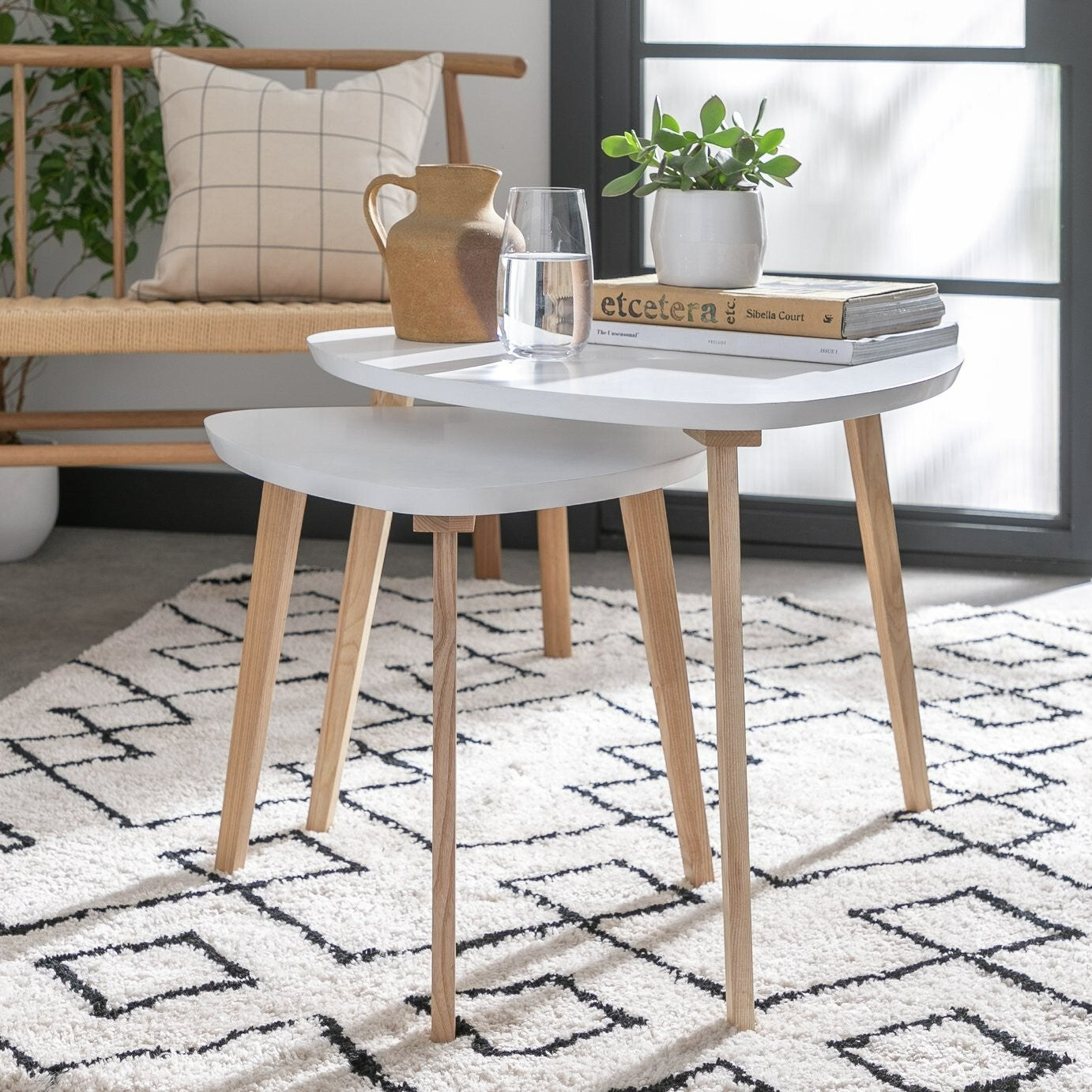 Habitat Cato Nest of 2 Tables - White