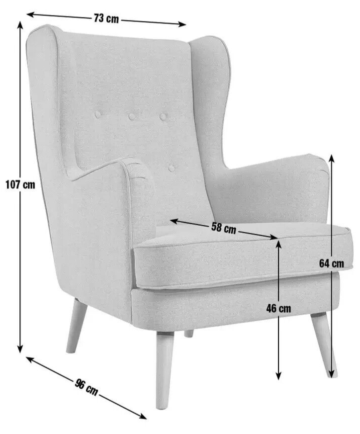 Habitat Callie Self Assembly Fabric Wingback Armchair-Yellow
