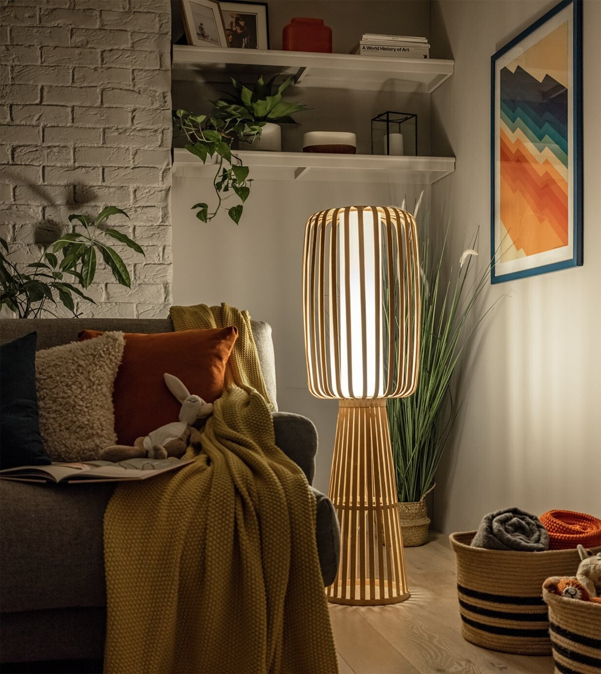Habitat Achille Japonica Floor Lamp - Ash
