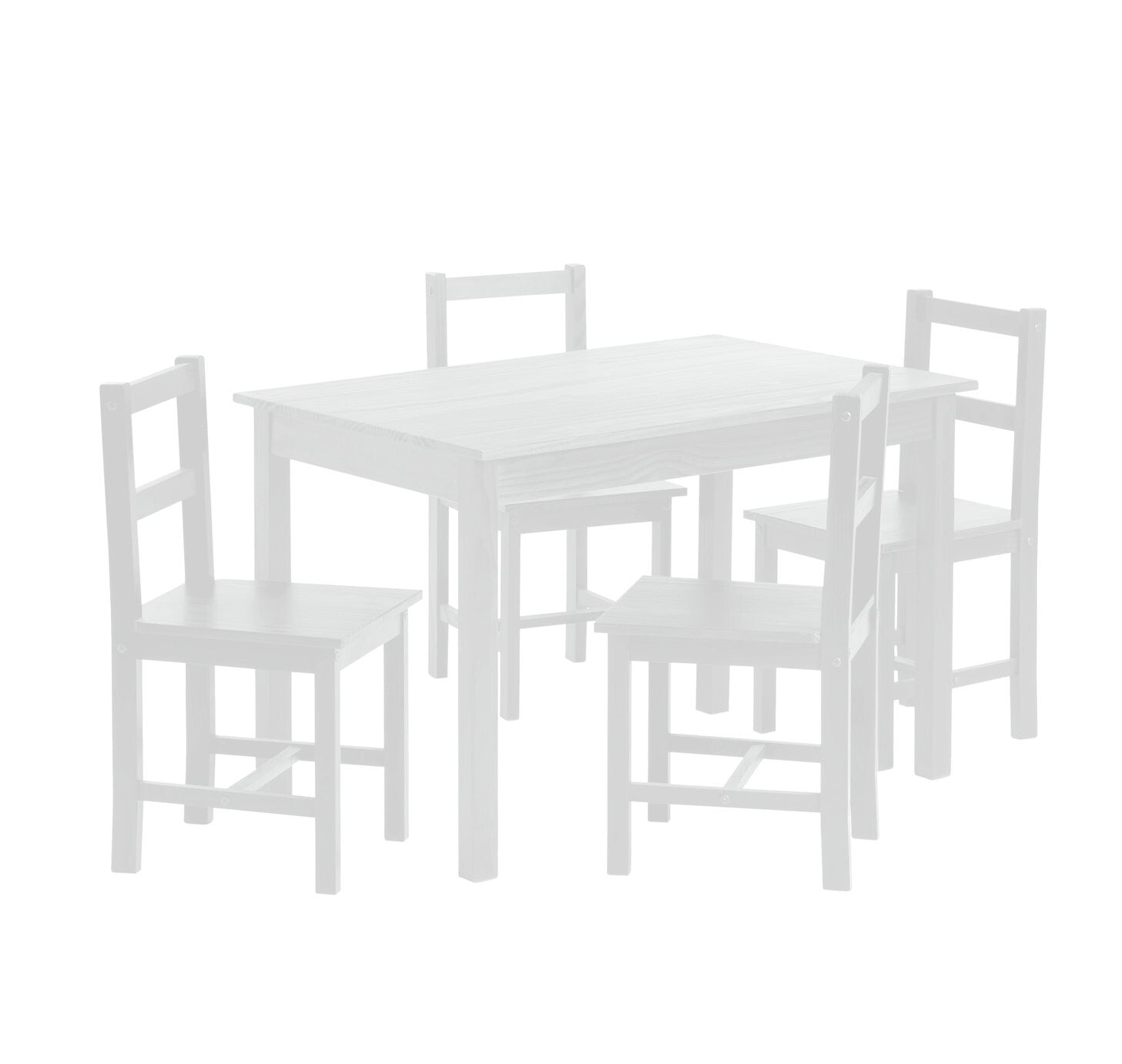 Habitat Home Raye Solid Wood Dining Table & 4 White Chairs | Kitchen ( B Grade )