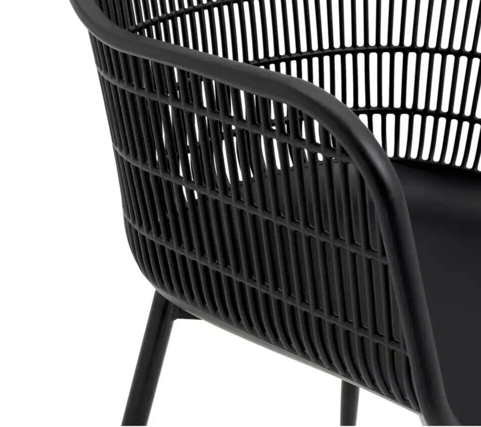 Habitat Serpa Set of 2 Plastic Garden Chairs - Black