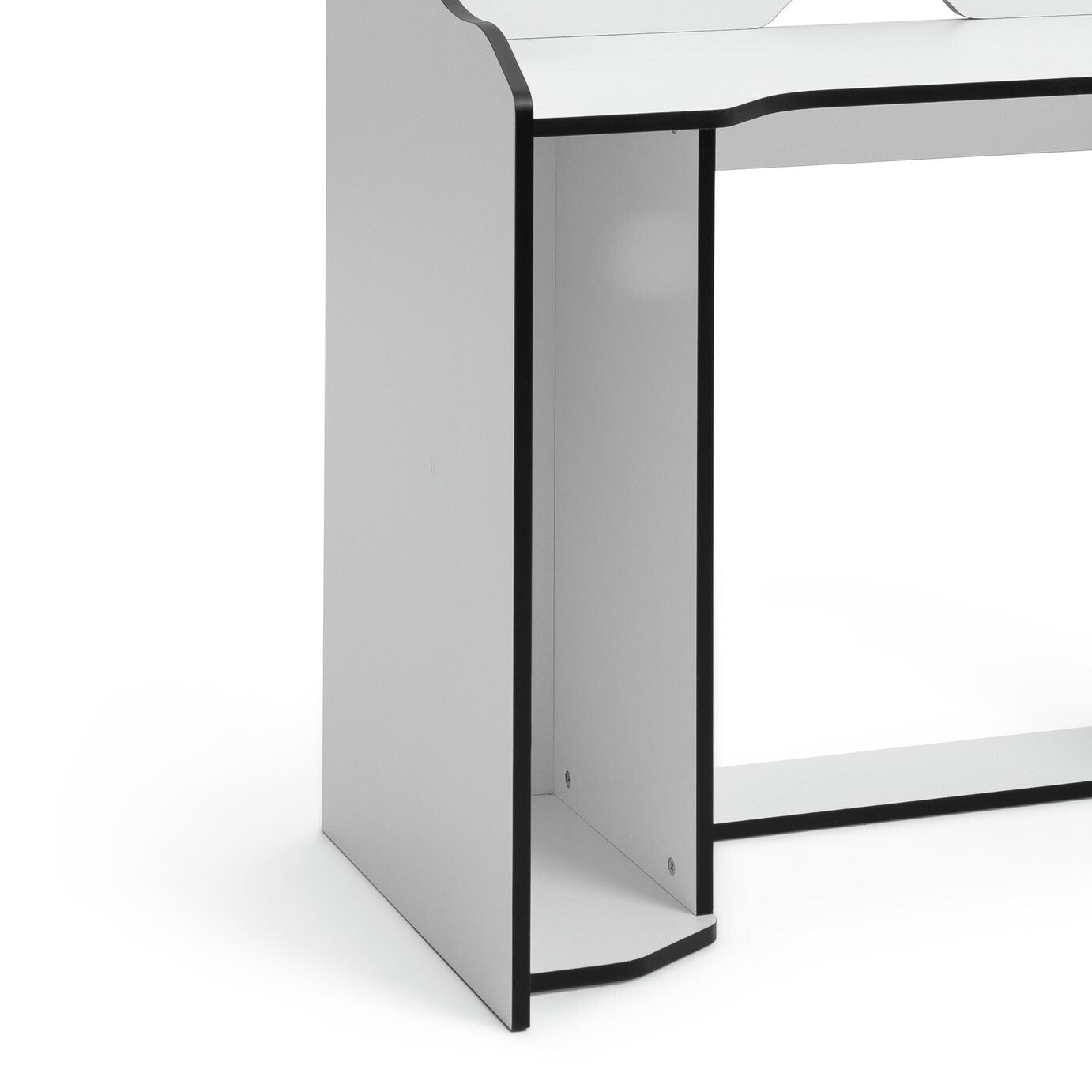 Ultimate Controller Gaming Desk Black and White | Modern PC Gaming Desk for Home