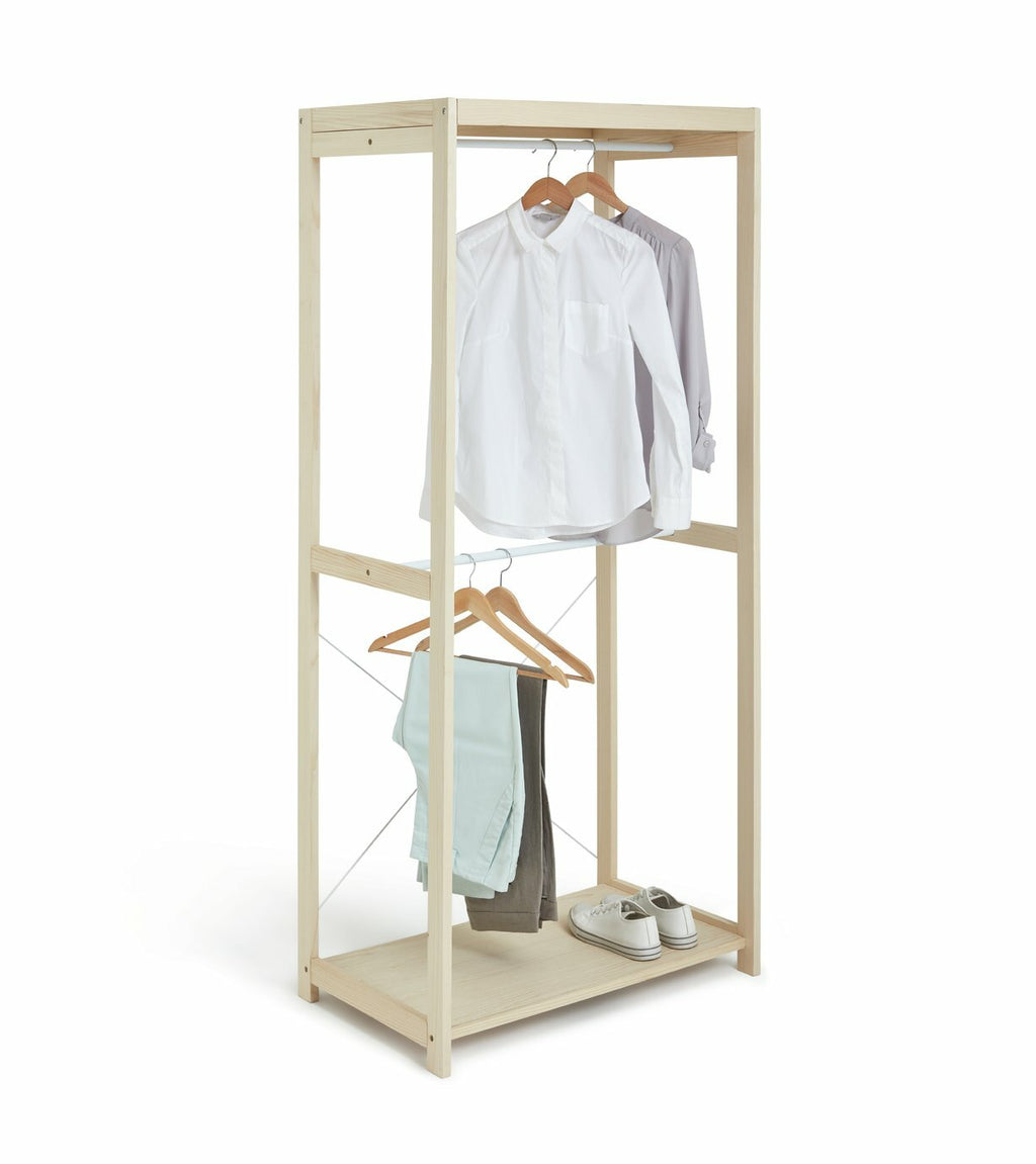 Habitat Flicka Open Double Rail Wardrobe - Pine | Storage Cabinet Bedroom Closet
