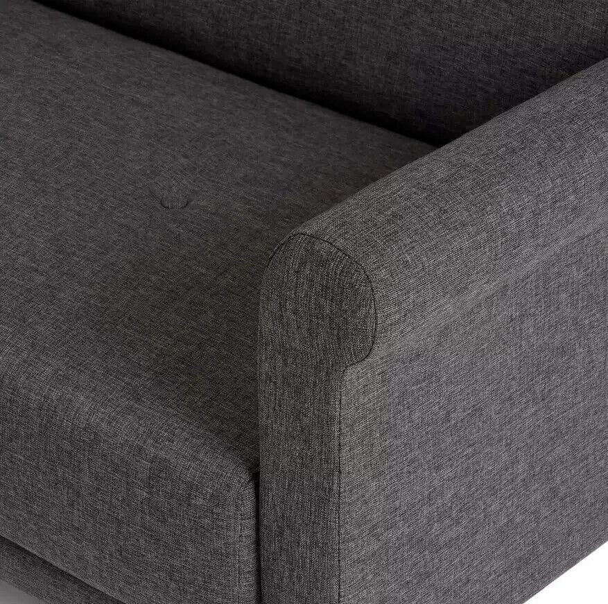 Habitat Evie 2 Seater Fabric Sofa in a Box - Charcoal| Compact Living Room Couch