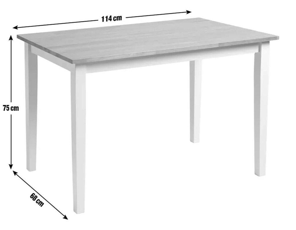 Chicago Solid Wood Dining Table - Off White